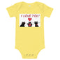 Light Soft Baby Bodysuit - I Love You! I Love you! I Love You!