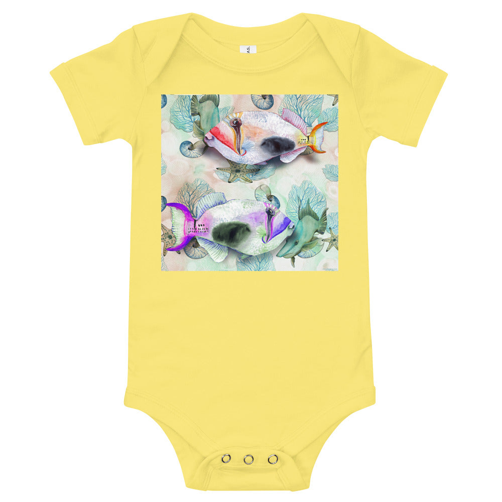Light Soft Baby Bodysuit - Painted Fish