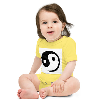 Light Soft Baby Bodysuit - Ink Brush Yin Yang