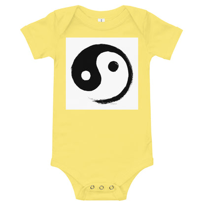 Light Soft Baby Bodysuit - Ink Brush Yin Yang