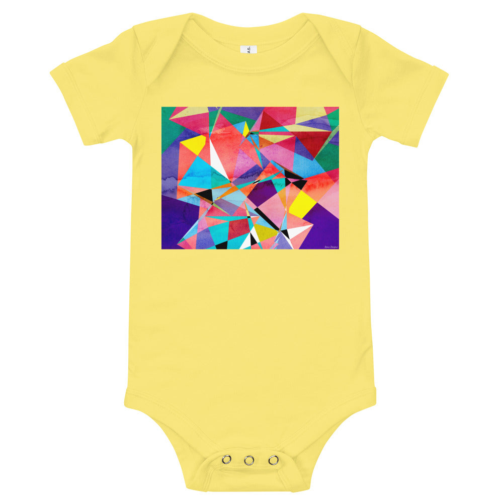 Light Soft Baby Bodysuit - Abstract Triangles