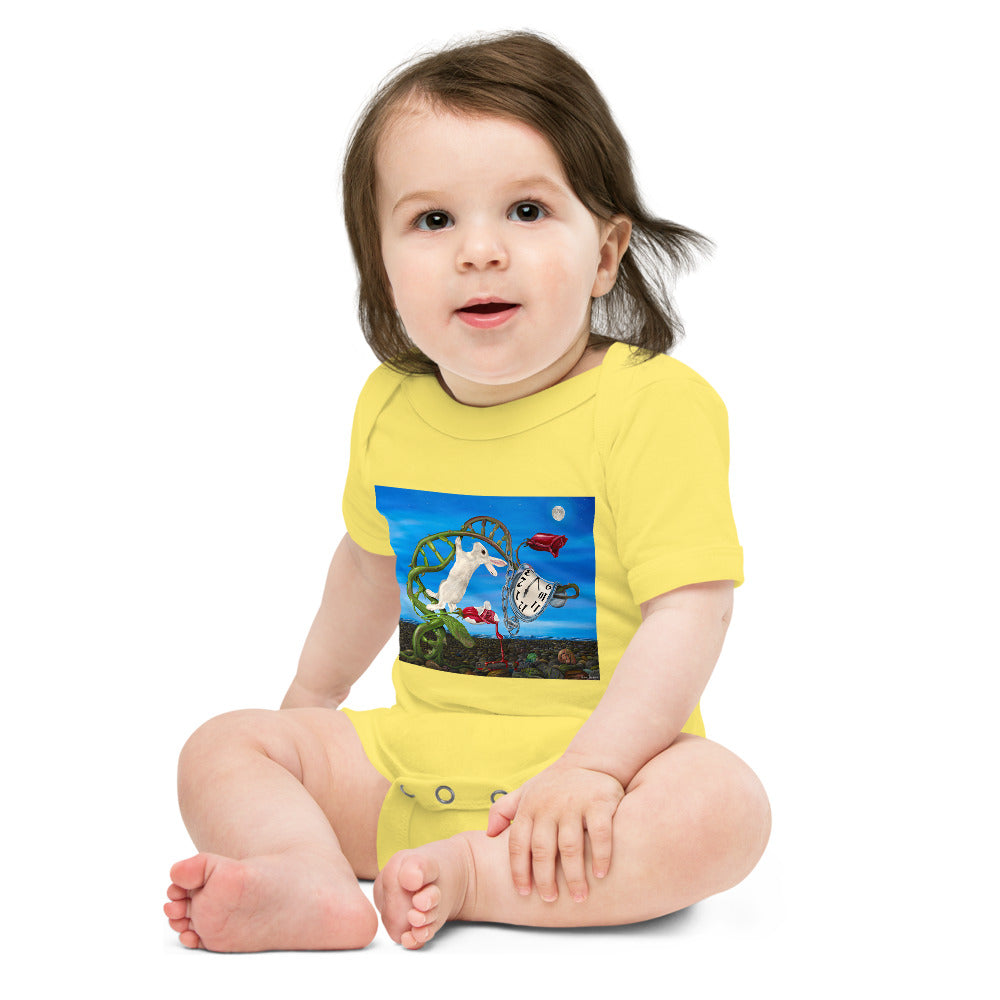 Light Soft Baby Bodysuit - Dali Rabbit