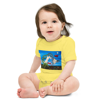 Light Soft Baby Bodysuit - Dali Rabbit