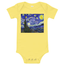 Load image into Gallery viewer, Light Soft Baby Bodysuit - van Gogh: Starry Night
