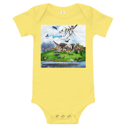 Light Soft Baby Bodysuit - Animal Friends!