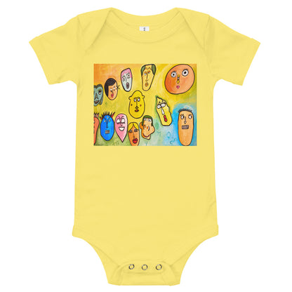 Light Soft Baby Bodysuit - Funny Faces