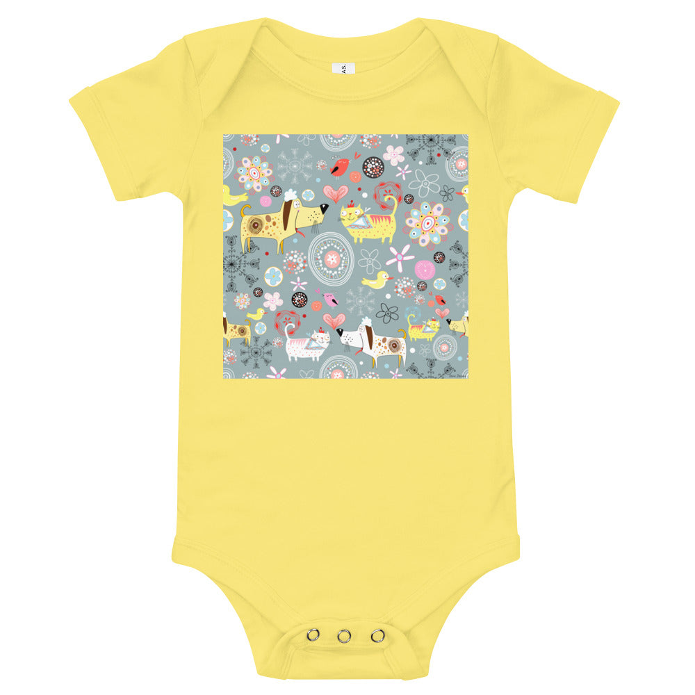 Light Soft Baby Bodysuit - Cats & Dogs