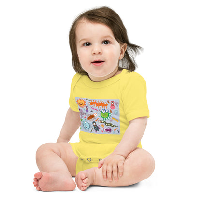 Light Soft Baby Bodysuit - Very Very Funny Monsters