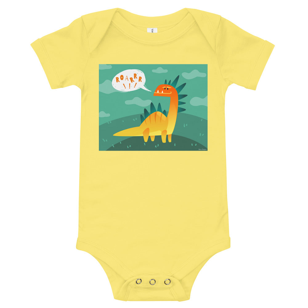 Light Soft Baby Bodysuit - Dino Roar!