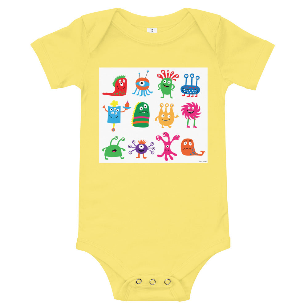 Light Soft Baby Bodysuit - Very Funny Monsters