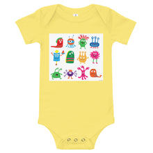 Load image into Gallery viewer, Light Soft Baby Bodysuit - Very Funny Monsters
