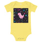 Light Soft Baby Bodysuit - Pink Dino. Peace Out!