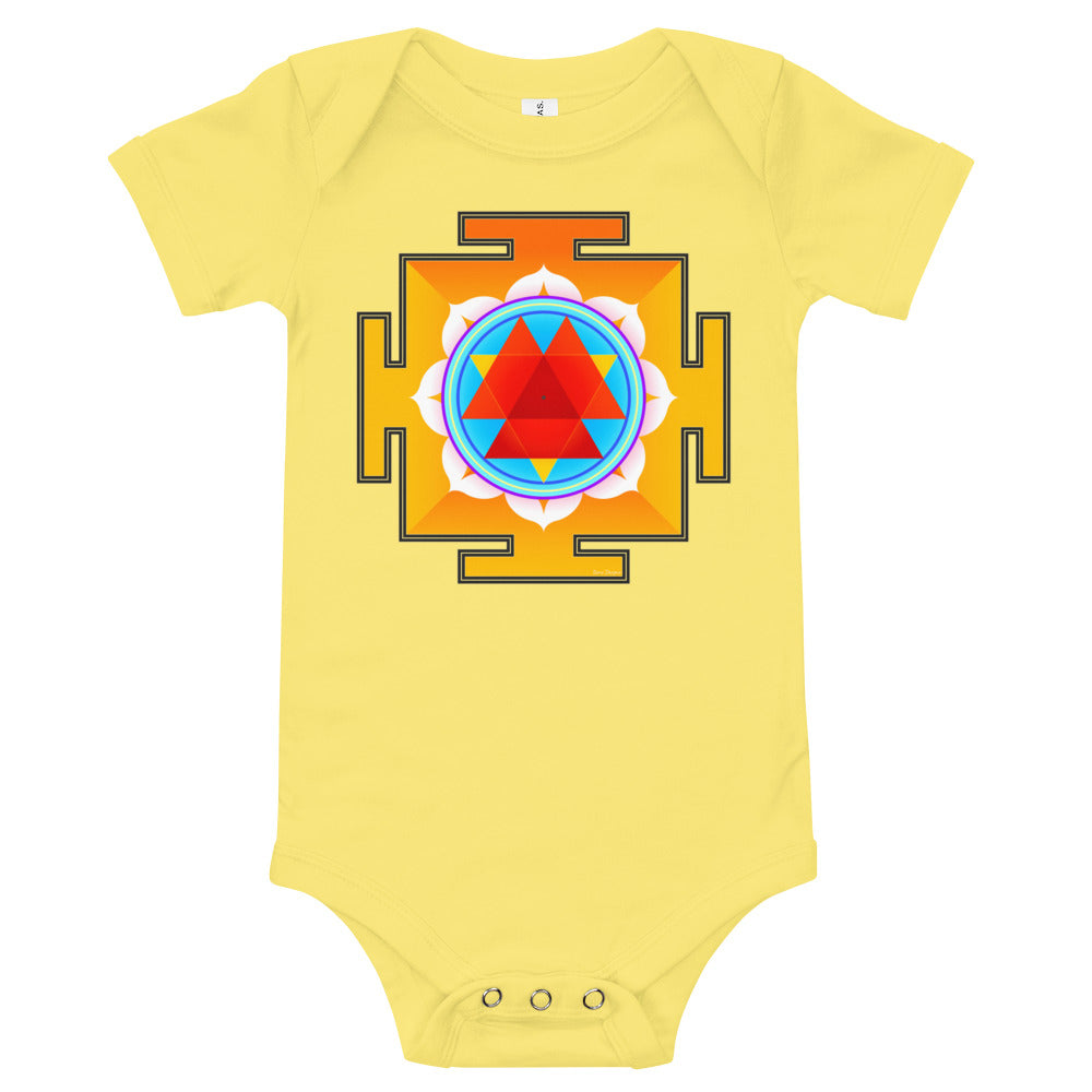 Light Soft Baby Bodysuit - Red & Yellow Yantra
