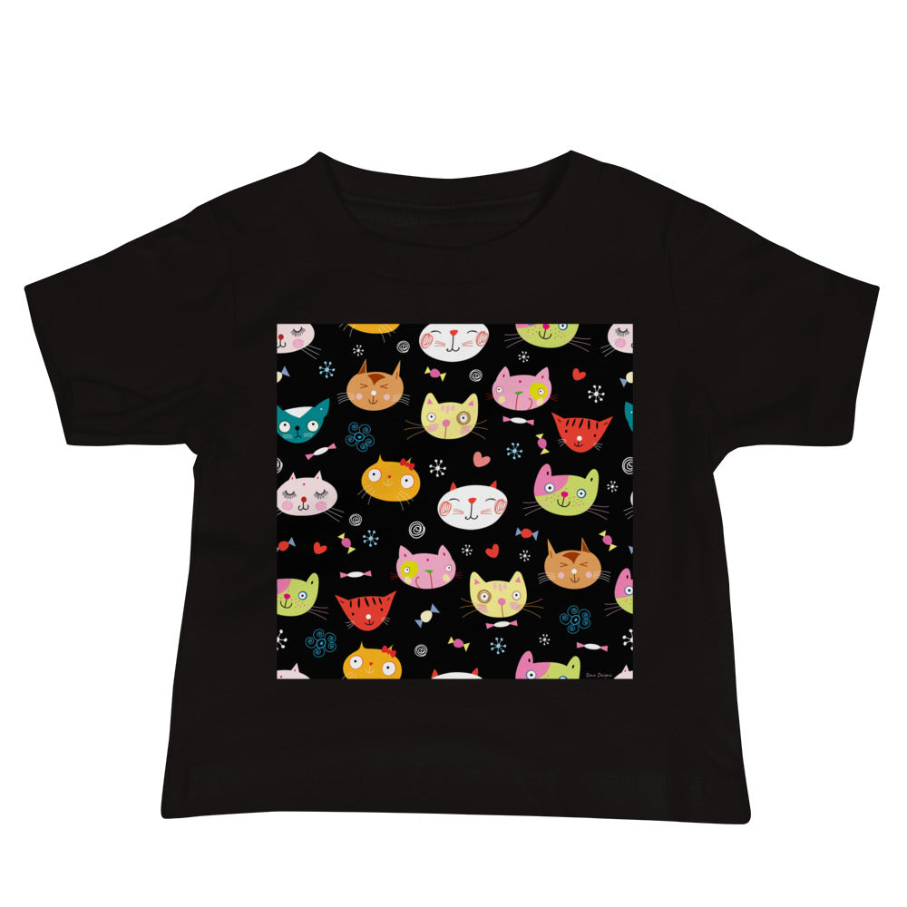 Baby Jersey Tee - Cat Faces