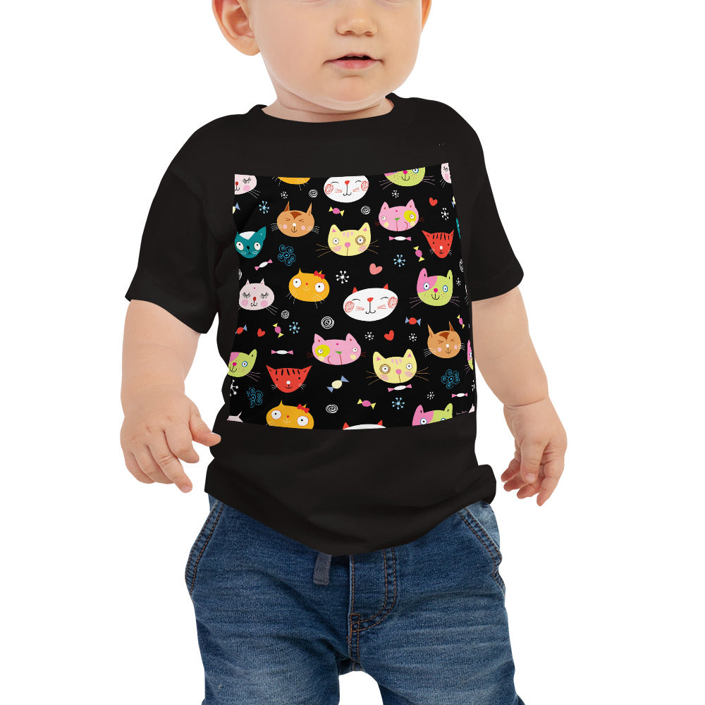 Baby Jersey Tee -  Cat Faces