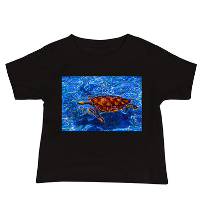 Baby Jersey Tee - Loggerhead Sea Turtle In Blue Water