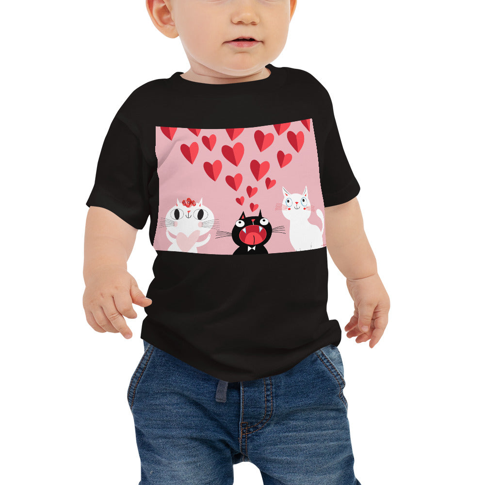 Baby Jersey Tee - Pink Cat Love!