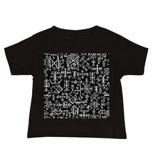 Load image into Gallery viewer, Baby Jersey Tee - Runic Magic Hand Symbols

