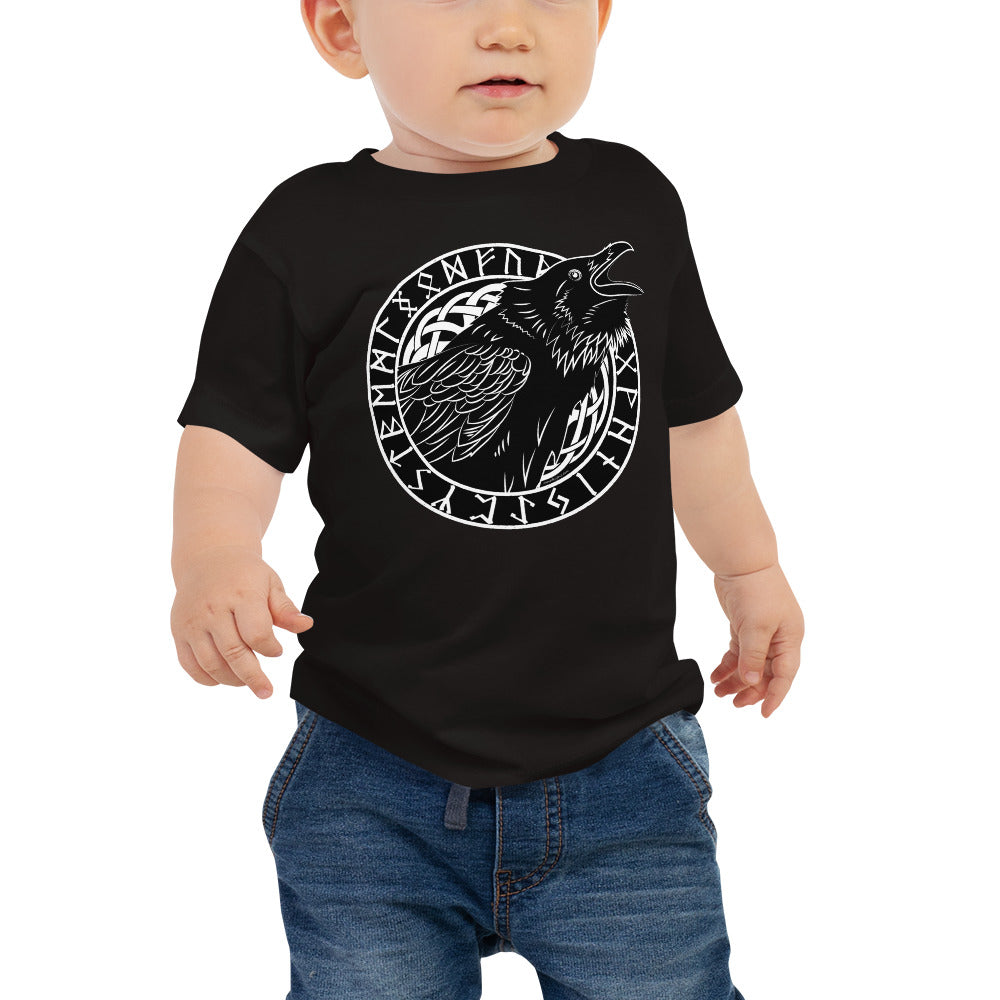 Baby Jersey Tee - Cawing Crow in Runic Circle