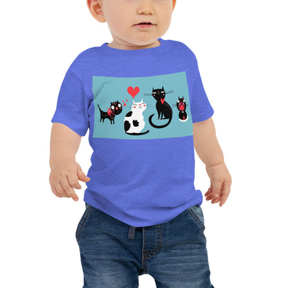 Baby Jersey Tee - 4 Cats in Love