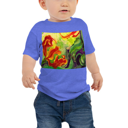 Baby Jersey Tee - Red & Yellow Flower Watercolor