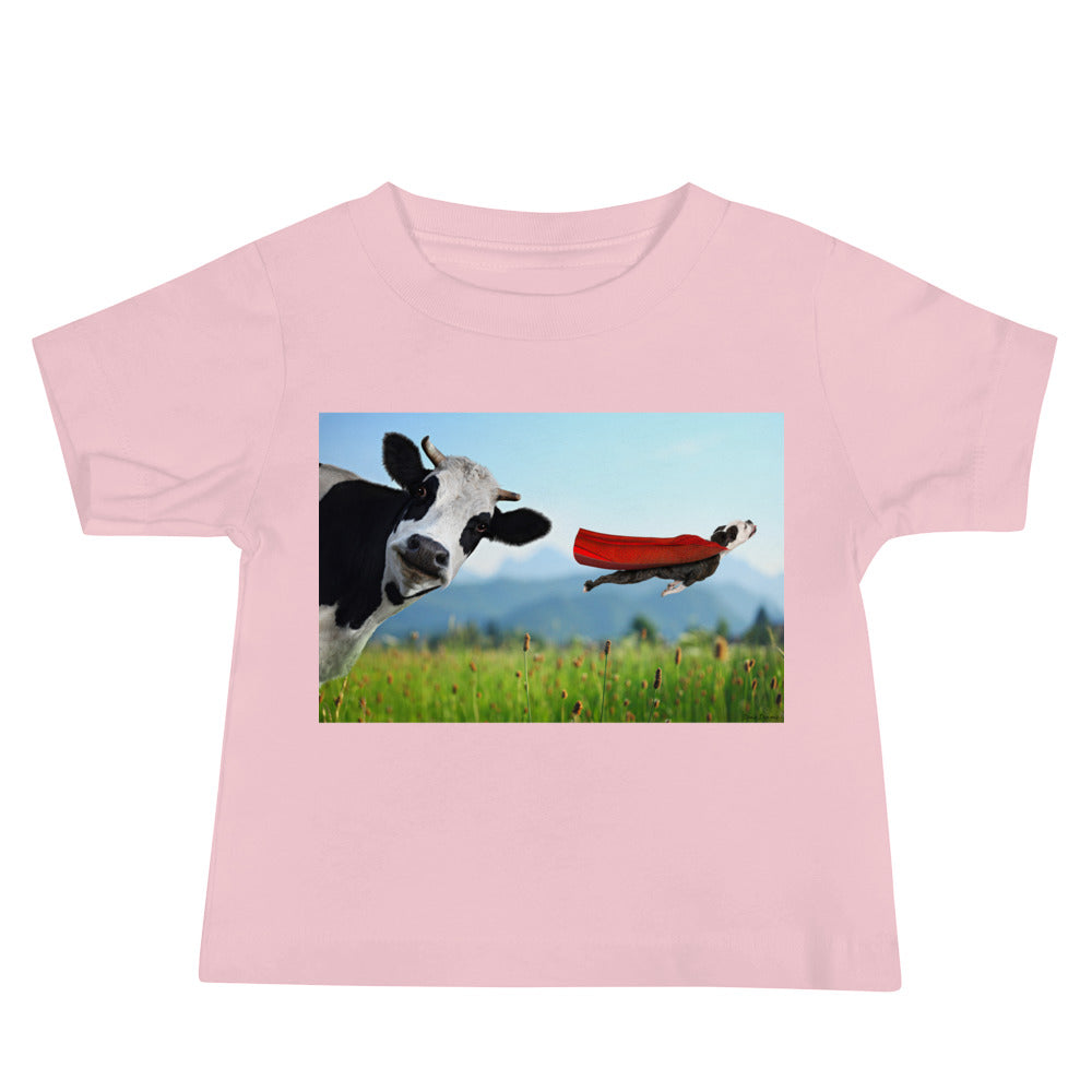 Soft Jersey Crew Neck - Cow & Super Dog - Ronz-Design-Unique-Apparel