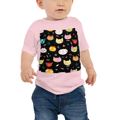 Baby Jersey Tee - Cat Faces