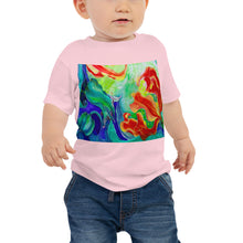 Load image into Gallery viewer, Baby Jersey Tee - Red Flower Watercolor with Blue
