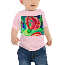 Load image into Gallery viewer, Baby Jersey Tee - Red Flower Watercolor with Yellow
