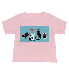 Load image into Gallery viewer, Baby Jersey Tee - 4 Cats in Love
