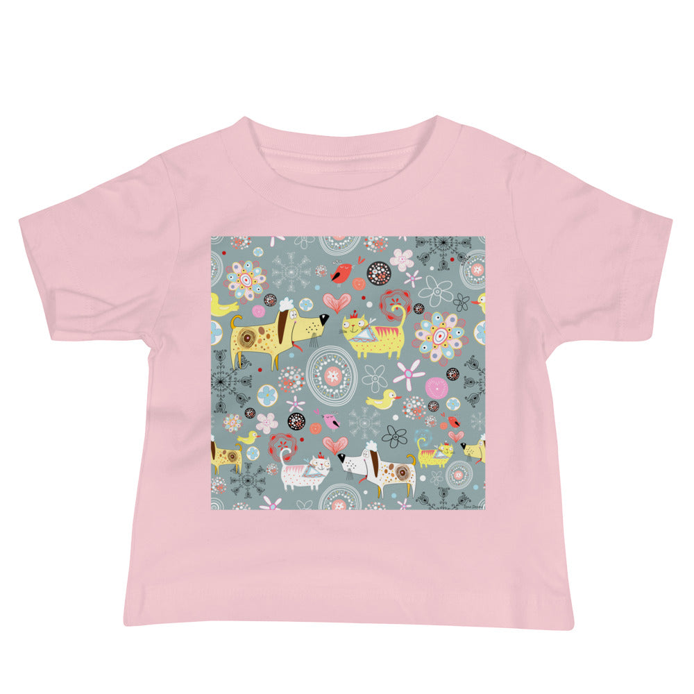 Baby Jersey Tee - Cats & Dogs