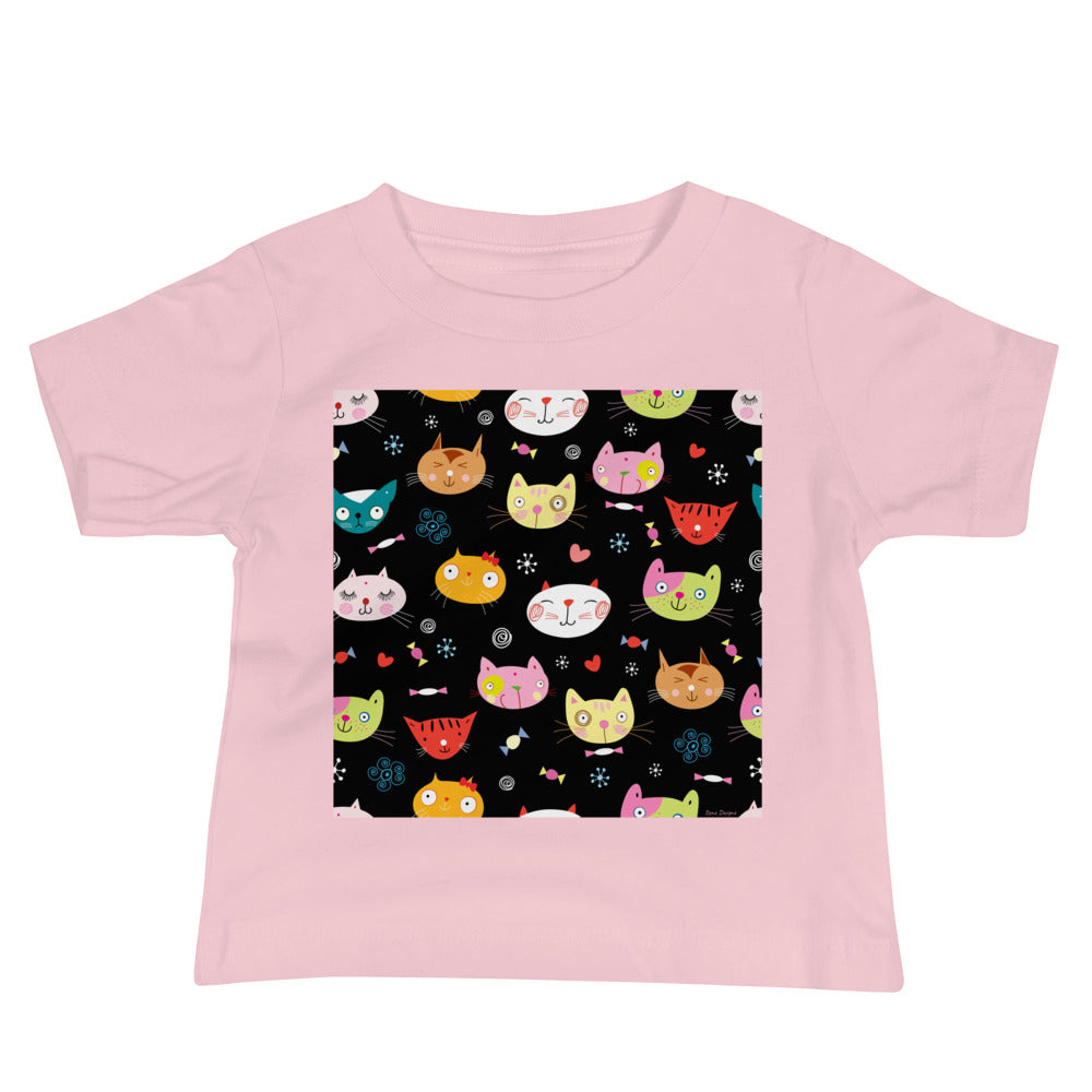 Baby Jersey Tee -  Cat Faces