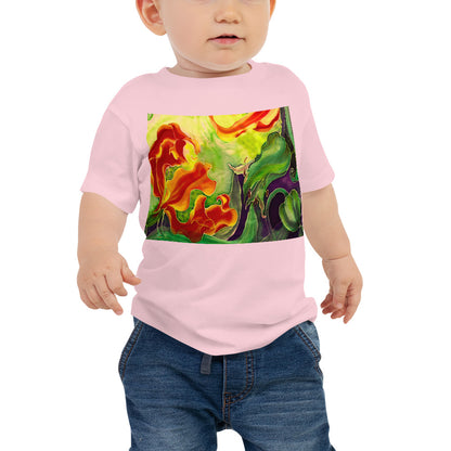 Baby Jersey Tee - Red & Yellow Flower Watercolor