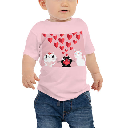 Baby Jersey Tee - Pink Cat Love!