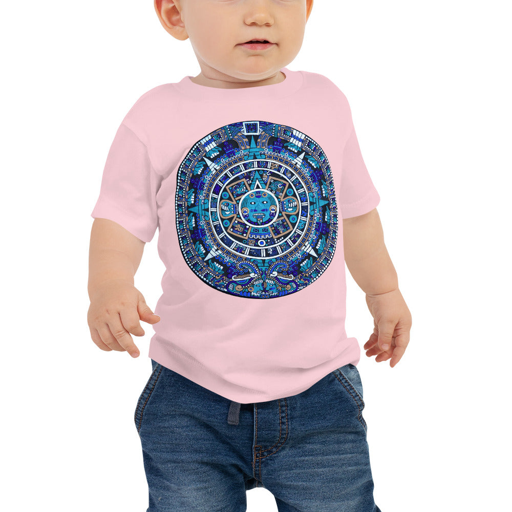 Baby Jersey Tee - Mayan Calendar in Blue