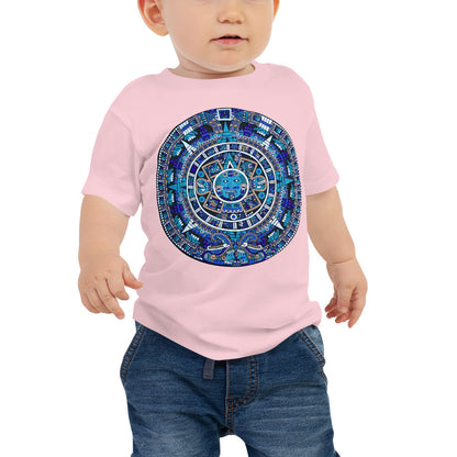 Baby Jersey Tee - Mayan Calendar in Blue