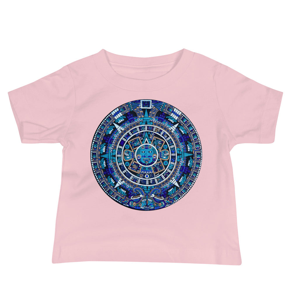 Baby Jersey Tee - Mayan Calendar in Blue