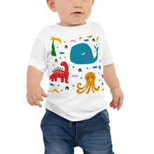 Load image into Gallery viewer, Baby Jersey Tee - A Whale, A Dino &amp; an Octopus...
