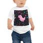 Baby Jersey Tee - Pink Dino. Peace Out!