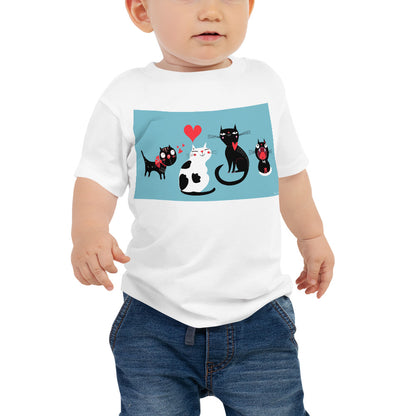 Baby Jersey Tee - 4 Cats in Love
