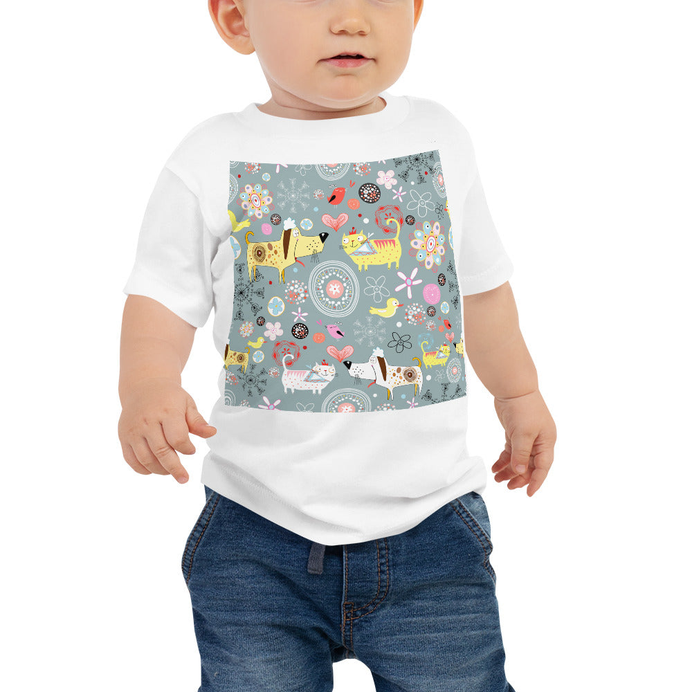 Baby Jersey Tee - Cats & Dogs