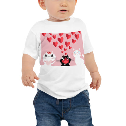 Baby Jersey Tee - Pink Cat Love!