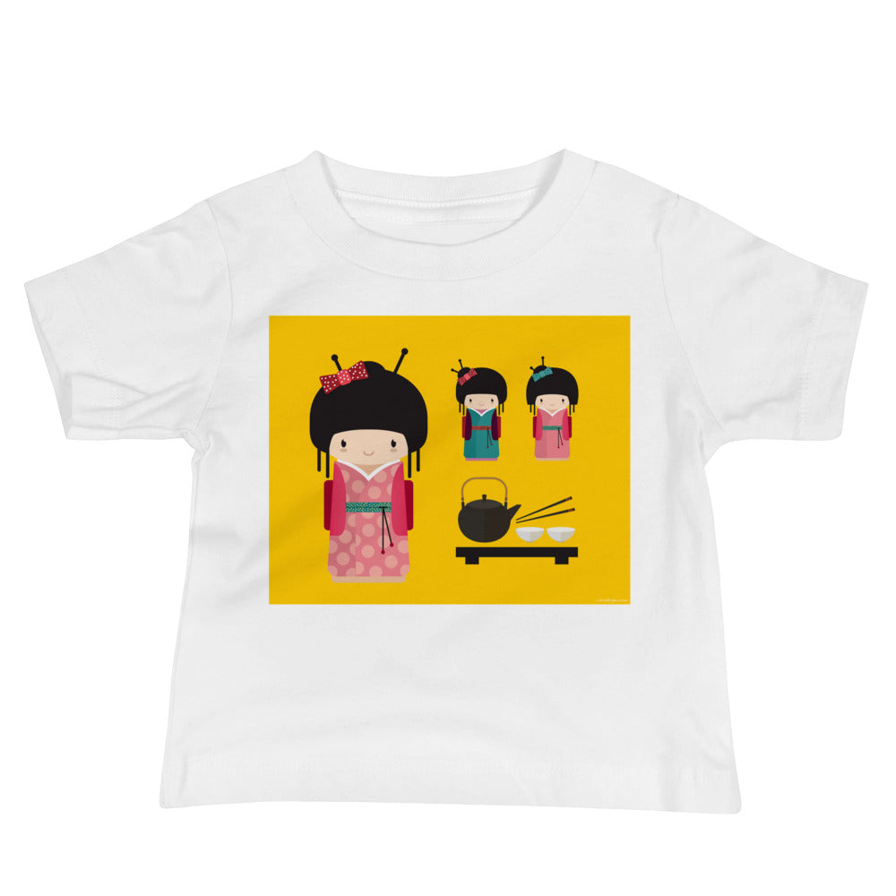 Baby Jersey Tee - Kokeshi Doll Tea Time