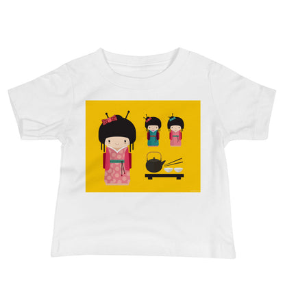 Baby Jersey Tee - Kokeshi Doll Tea Time