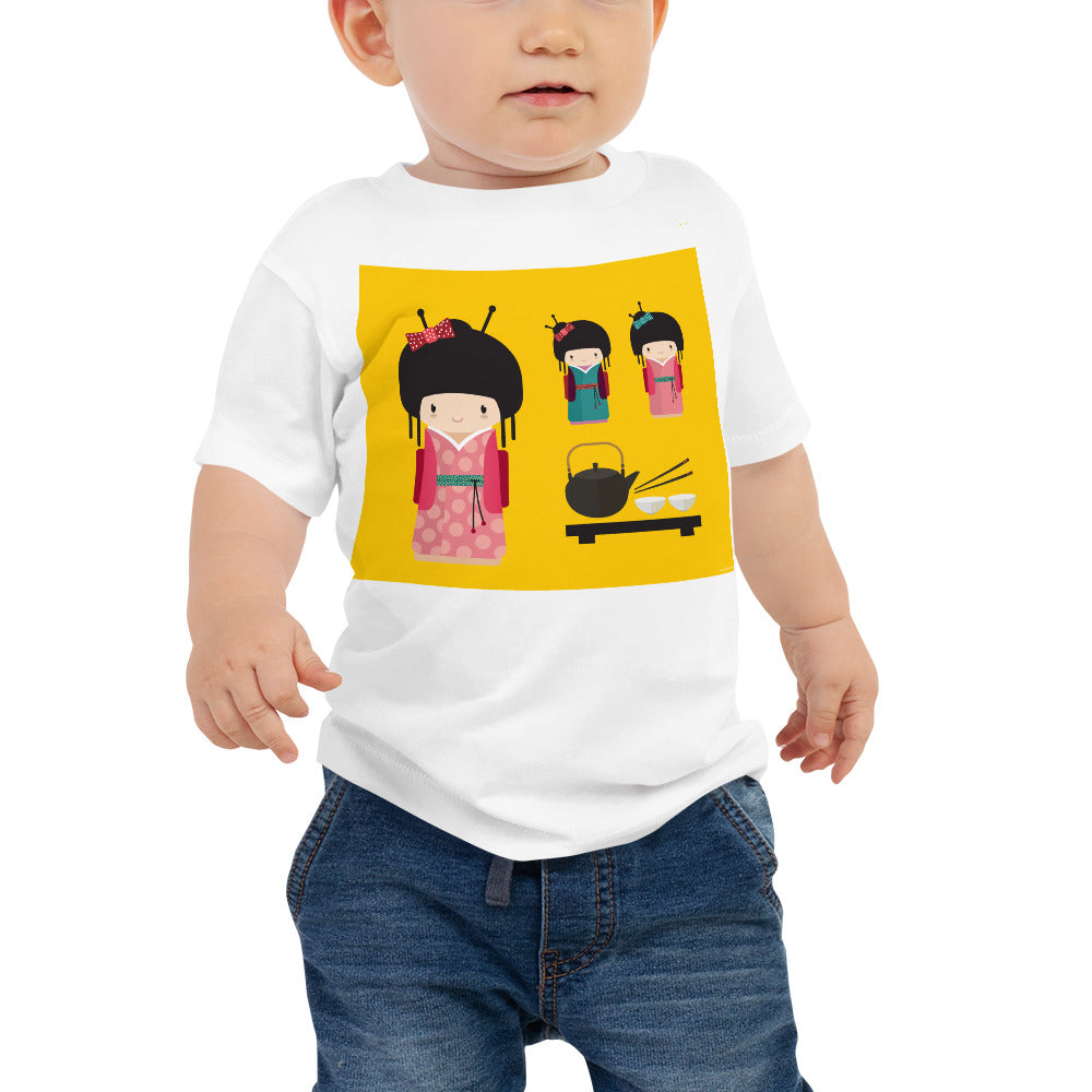Baby Jersey Tee - Kokeshi Doll Tea Time