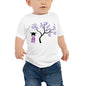 Baby Jersey Tee - Kokeshi Doll with Purple Flowers
