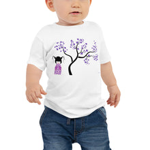 Load image into Gallery viewer, Baby Jersey Tee - Kokeshi Doll with Purple Flowers
