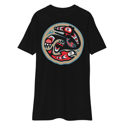 Premium Heavyweight Tee - Bear & Salmon Circle of Life