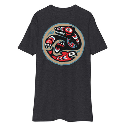 Premium Heavyweight Tee - Bear & Salmon Circle of Life