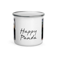 Load image into Gallery viewer, Happy Camper Silver Rim Enamelware Mug - Happy Panda
